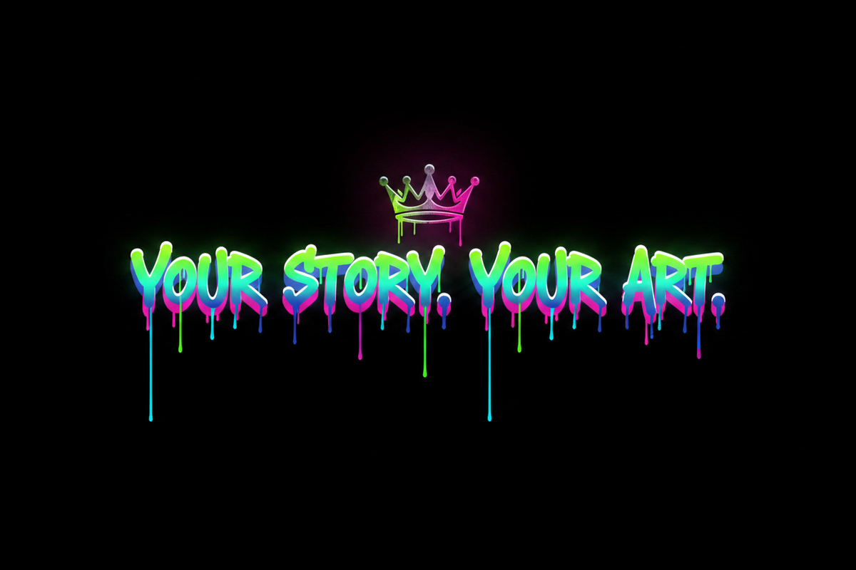 YOUR STORY. YOUR ART. — Neon typography
