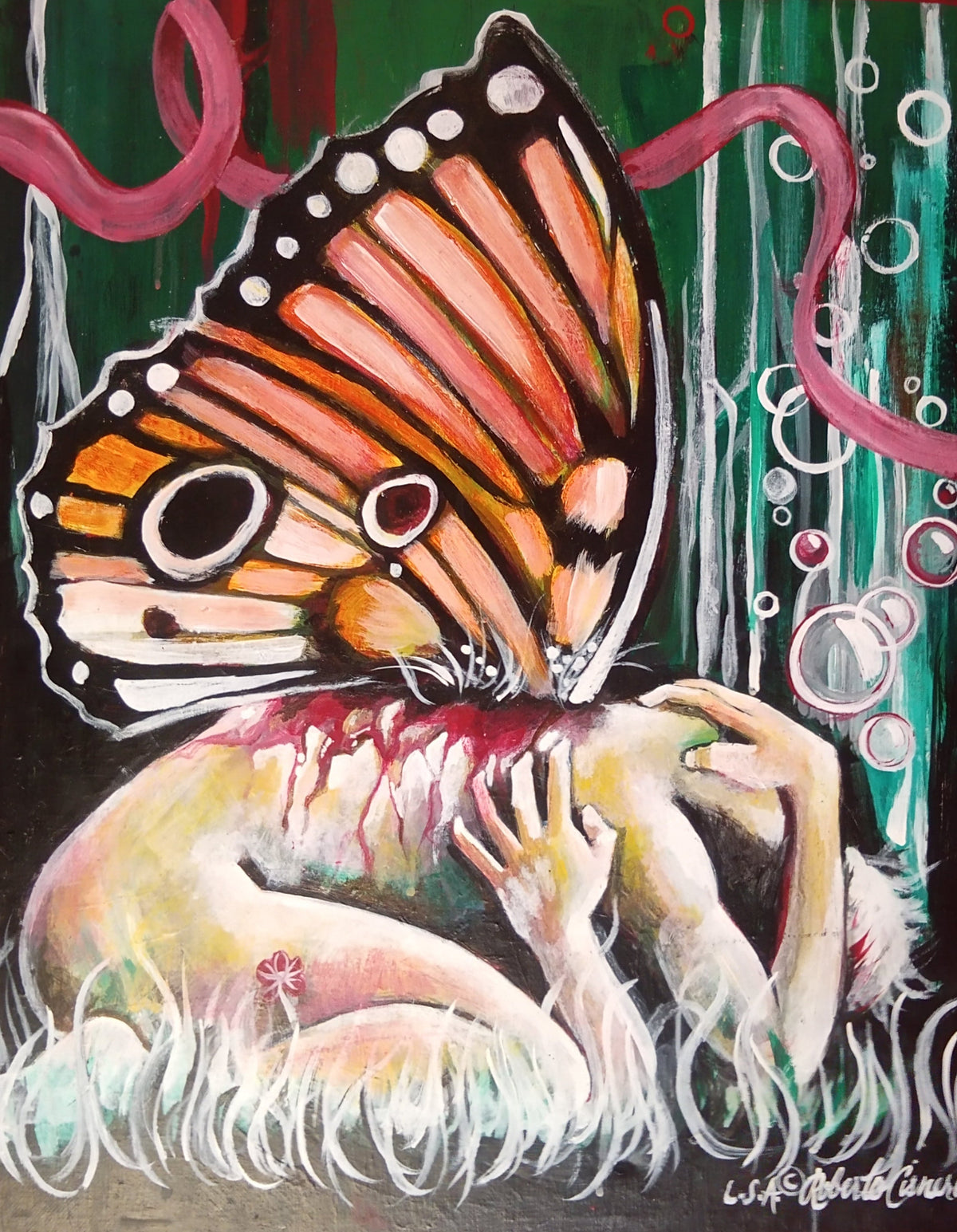 The Descent original painting from The Renewal Collection by Roberto Cisneros