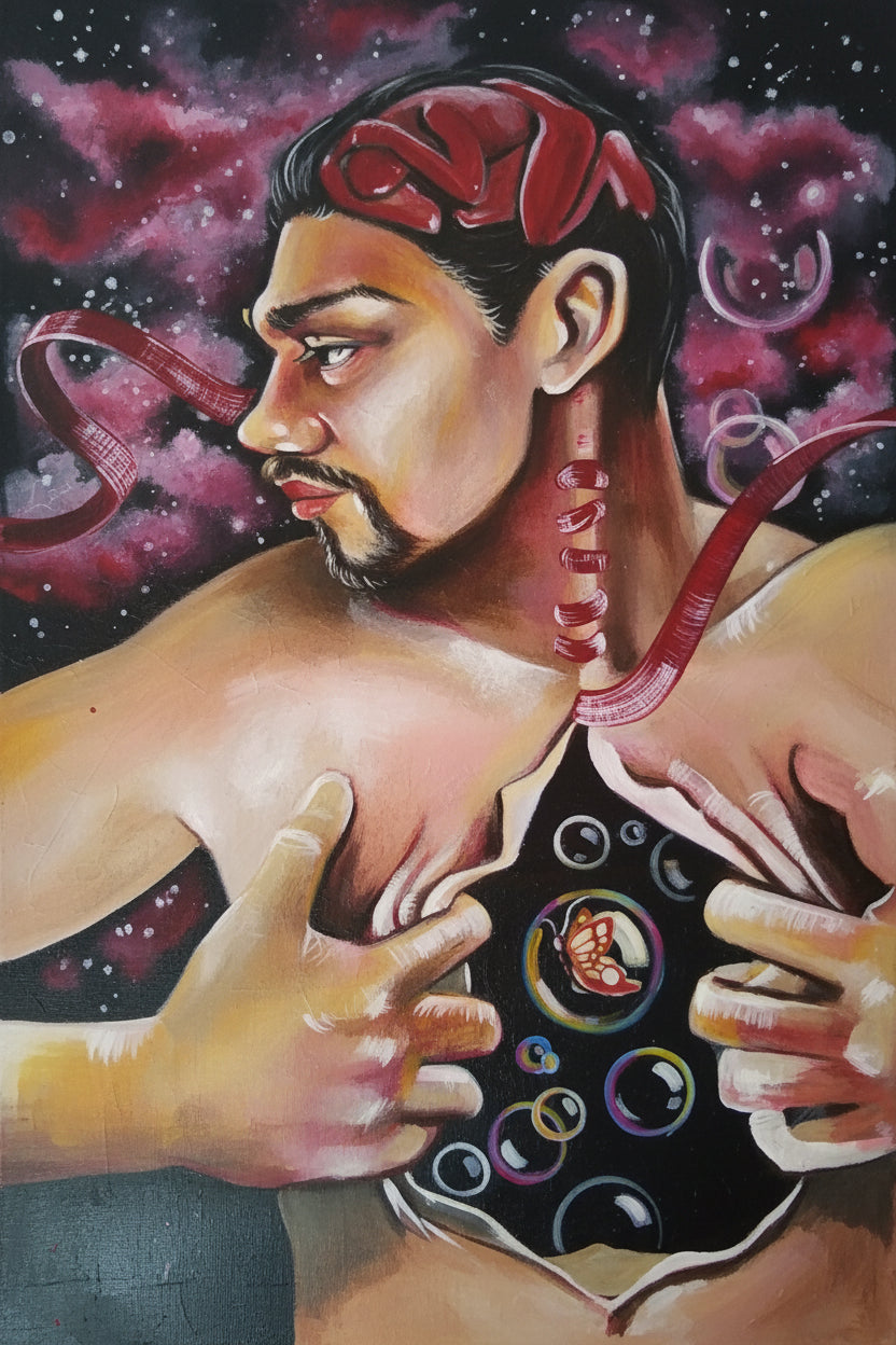 The Rupture original acrylic painting from The Renewal Collection by Roberto Cisneros