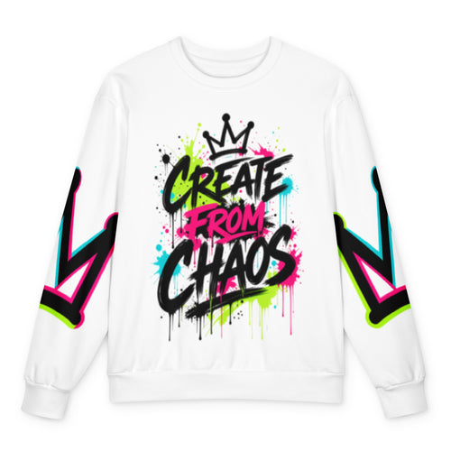 Alternate product view of the Create From Chaos all-over-print sweatshirt