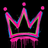 Dripping pink graffiti crown