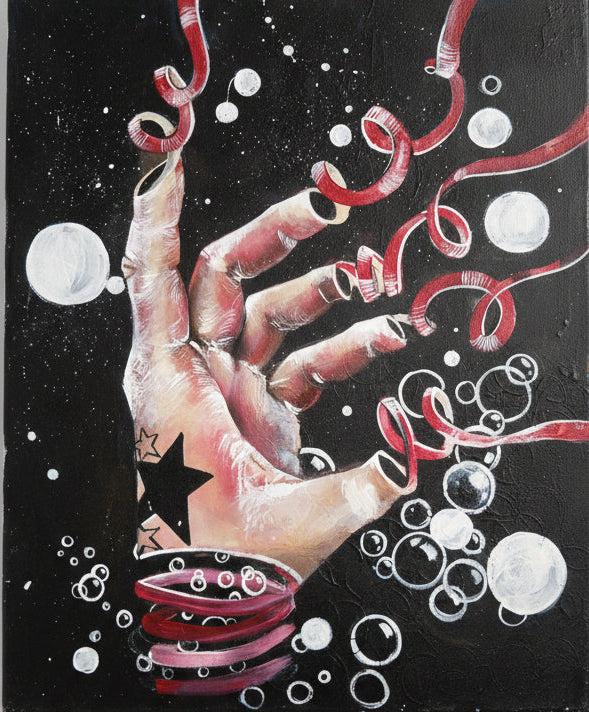 The Unraveling original acrylic painting from The Renewal Collection by Roberto Cisneros