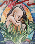 The Origin original acrylic painting from The Renewal Collection by Roberto Cisneros